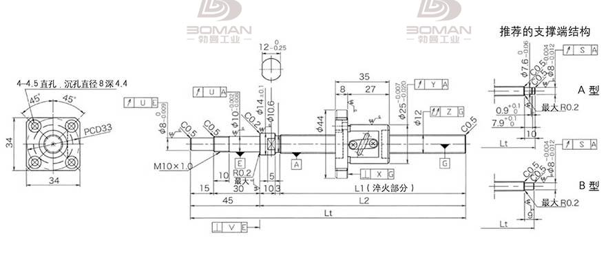 KURODA GP1202DS-AAPR-0400B-C3S 黑田精工丝杆价格表